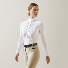 *Clearance* Ariat Womens Luxe Long Sleeve Show Shirt (White)