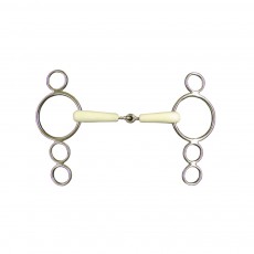 JHL Pro Steel Flexi Continental 4-Ring Jointed Snaffle JHL Pro Steel Flexi Continental 4-Ring Jointed Snaffle