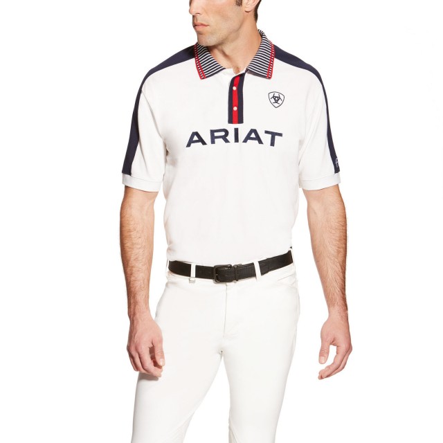 Ariat FEI Men's Team Polo (White)
