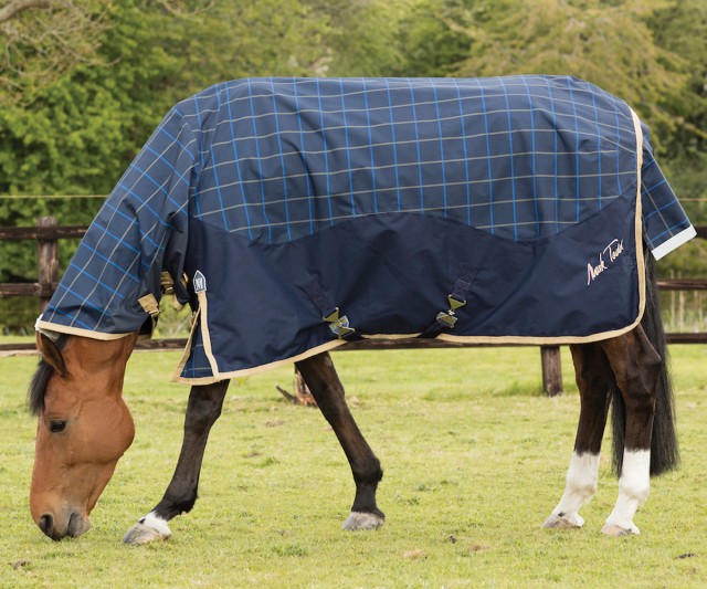 Mark Todd Lightweight Combo Turnout Rug Plaid (Navy, Beige & Royal)