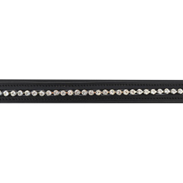 JHL Large Round Clear Diamante Browband (Black)