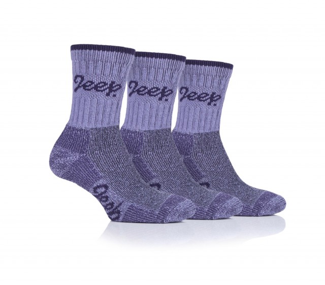 Jeep Ladies Luxury Cushion Boot Socks (Lilac/Purple) 3 Pack
