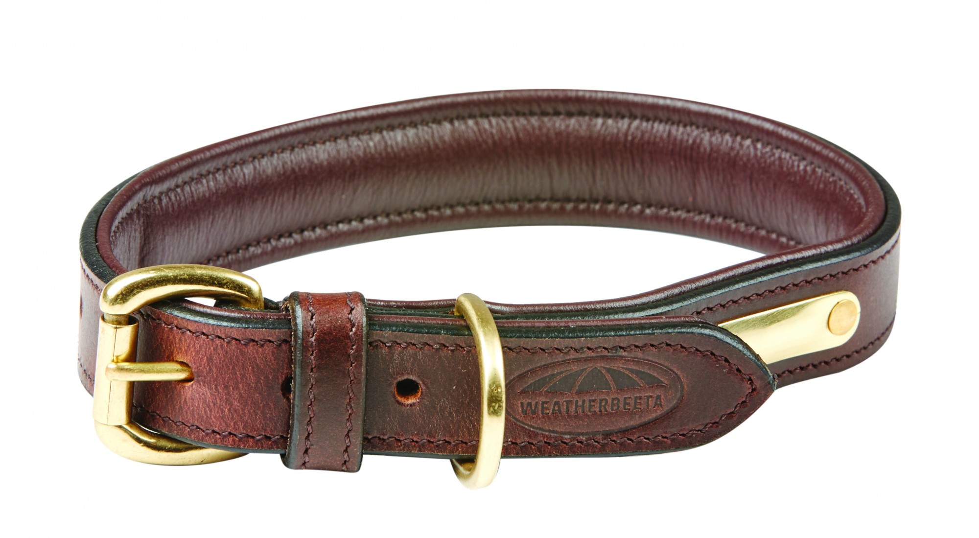 Weatherbeeta Padded Leather Dog Collar (Brown) Old Dairy Saddlery