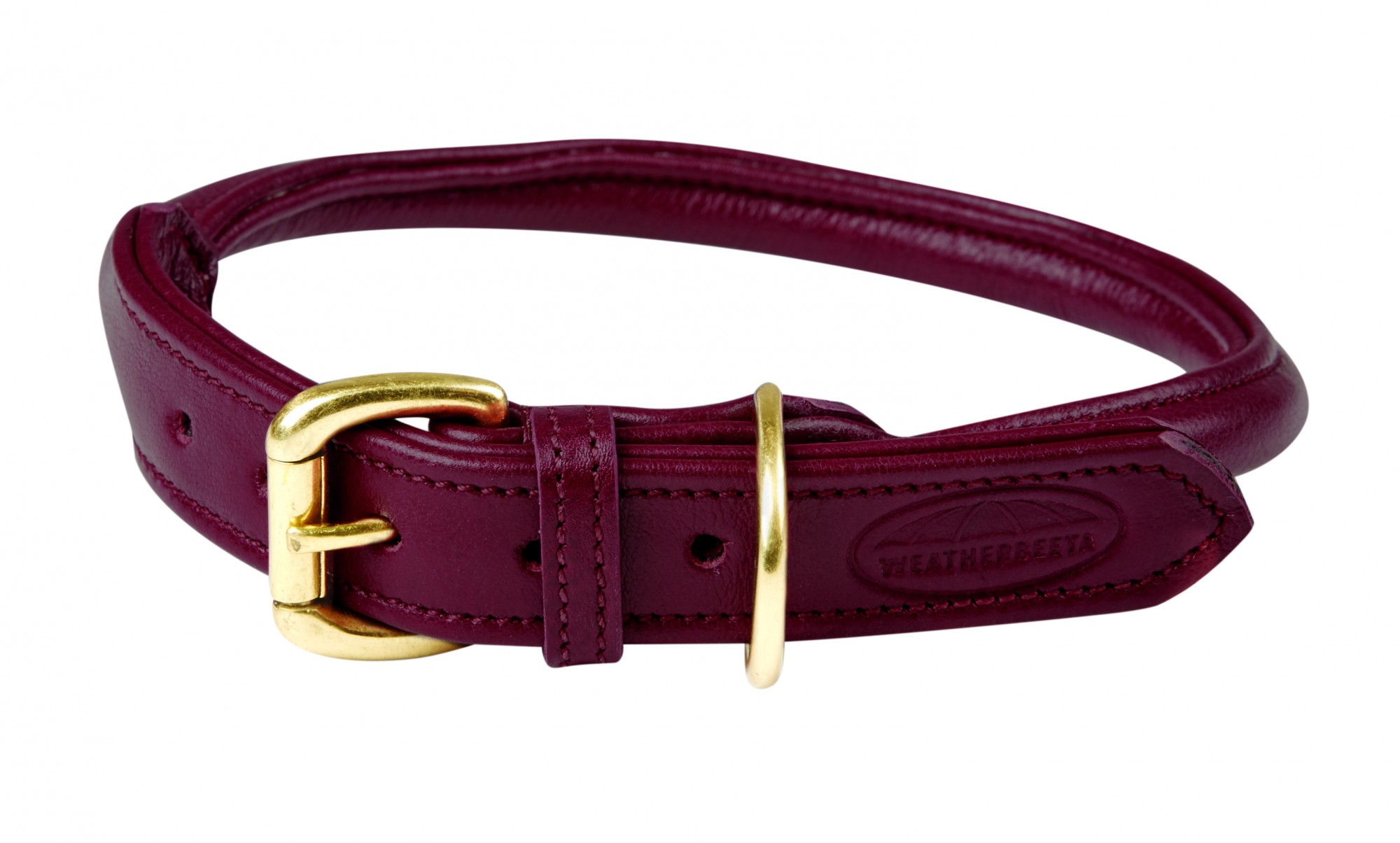 Weatherbeeta Hundehalsband Aus Rollleder – Large, Teal, Für Hunde Mit Langem Fell (mit Messingbeschlägen)