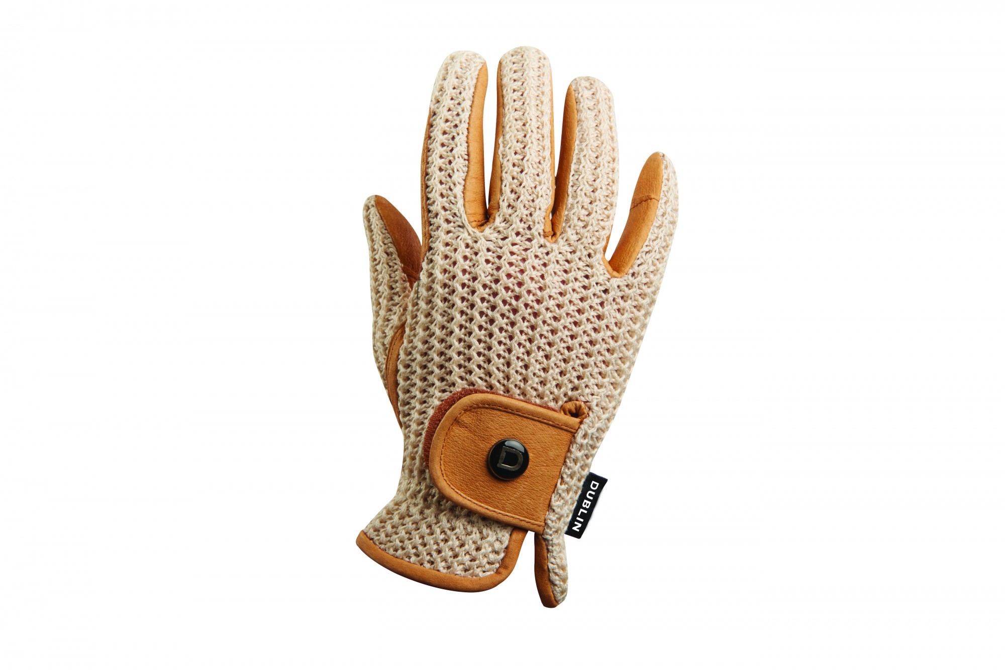 Dublin Adults Crochet Riding Gloves (Natural/Natural) Old Dairy Saddlery