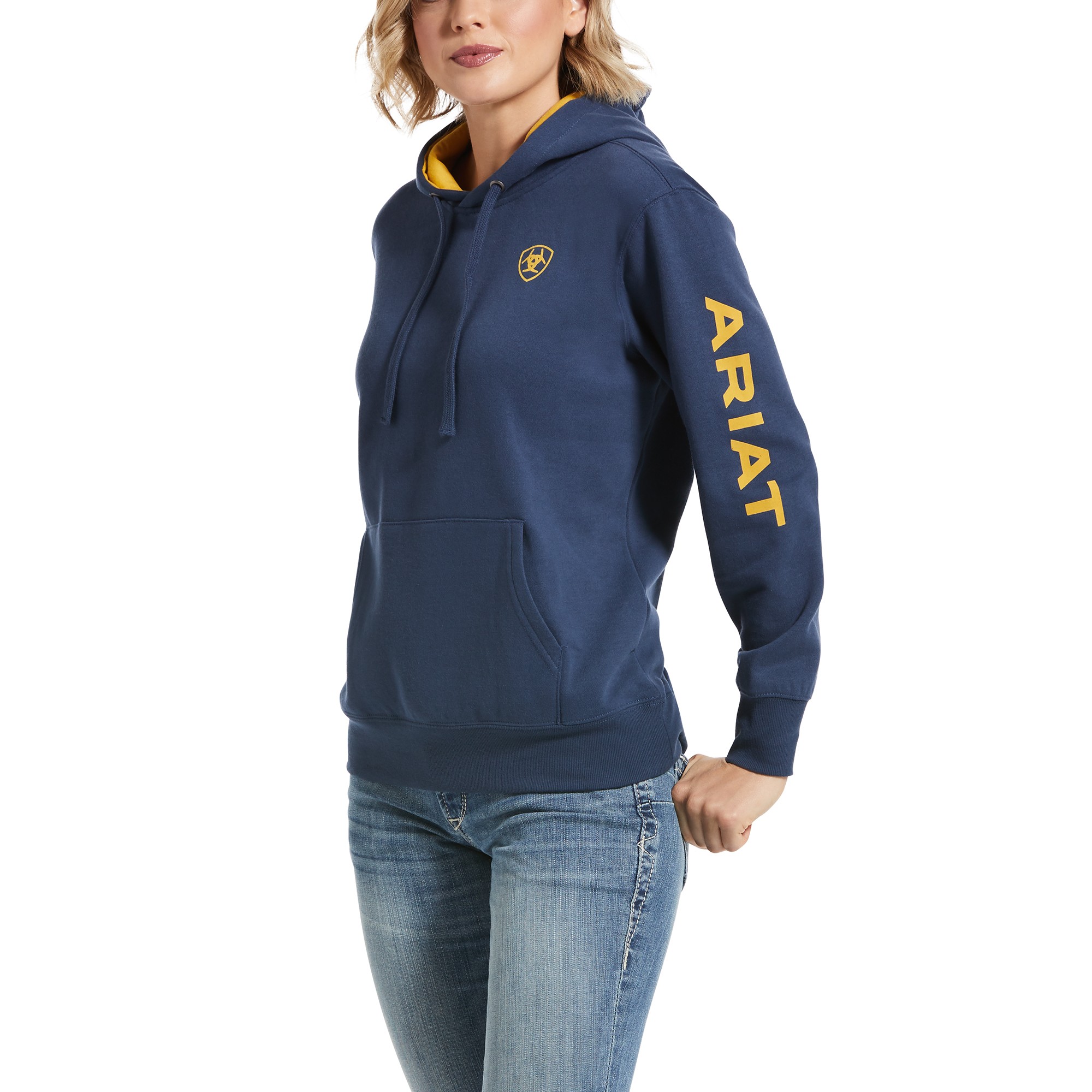 Ariat Women s Real Arm Logo Hoodie Marine Blue Old Dairy Saddlery