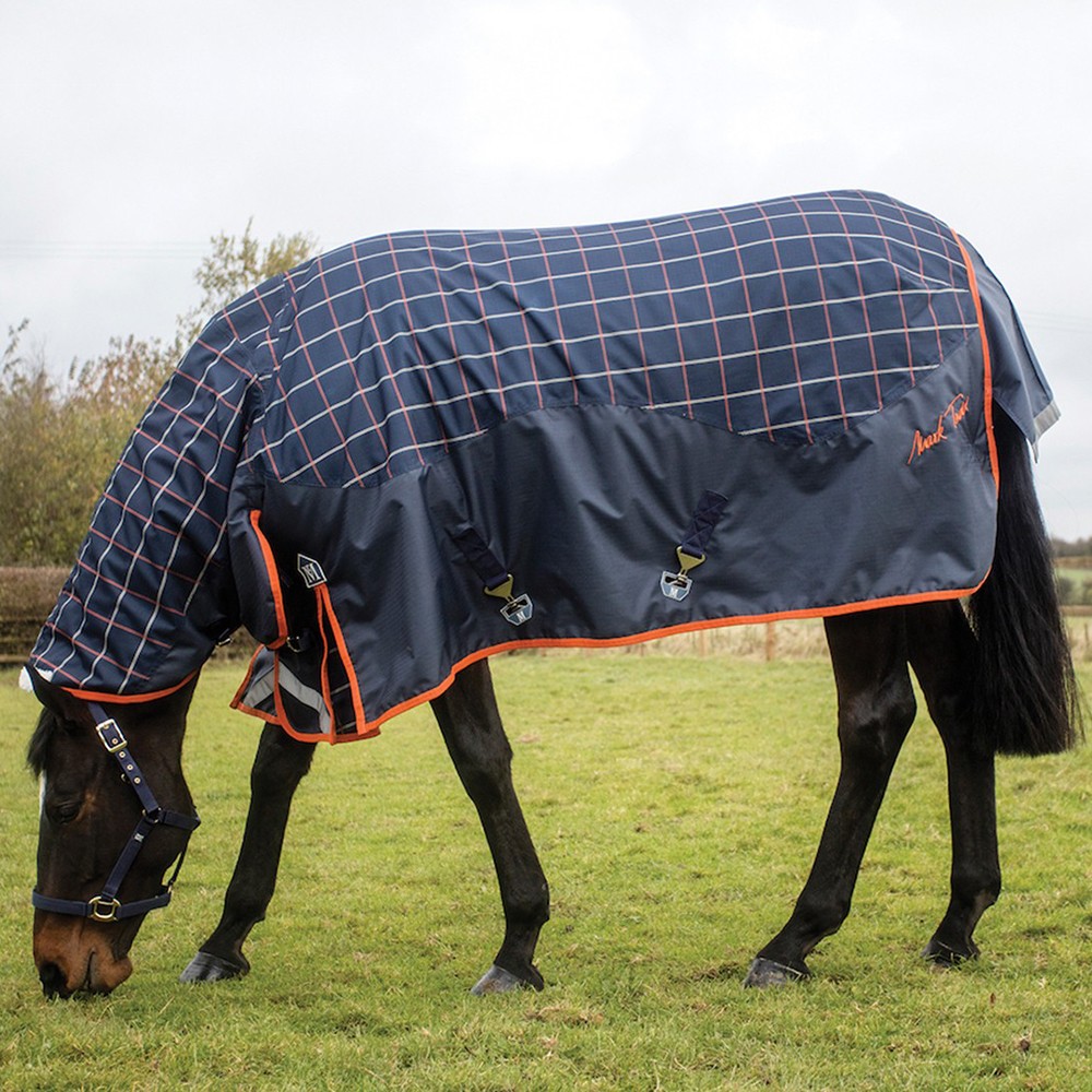 Mark Todd Mediumweight Combo Turnout Rug Navy/Orange/Beige Old Dairy