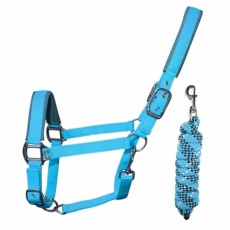 Woof Wear Head Collar and Lead Rope Colour Fusion (Turquoise)
