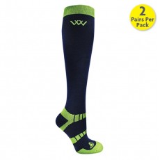 Woof Wear Winter Riding Socks (Navy/Lime)