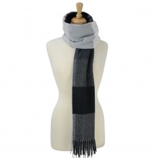 Cumbria Soft Touch Scarf (Black and Grey)