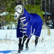 Weatherbeeta Comfitec Essential Turnout Rug Combo Neck 360g Heavyweight (Navy/Silver/Red)