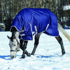 Weatherbeeta Comfitec Essential Turnout Rug Combo Neck 360g Heavyweight (Navy/Silver/Red)