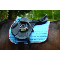 Saxon Coordinate Quilted All Purpose Saddle Pad (Grey/Blue/White)