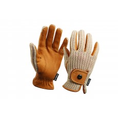 Dublin Adults Crochet Riding Gloves (Natural/Natural)