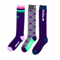 Dublin Adults 3 Pack Socks (Moonlight/ Charisma Argyle)