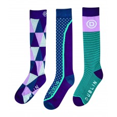 Dublin Adults 3 Pack Socks (Navy Diamond)