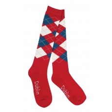 Dublin Adults Argyle Socks (Red/Navy/White)