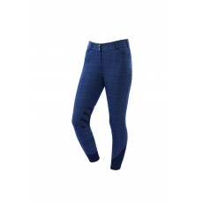 Dublin Ladies Prime Gel Knee Patch Breeches (Navy Plaid)