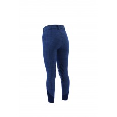 Dublin Ladies Prime Gel Knee Patch Breeches (Navy Plaid)