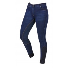 Dublin Ladies Shona Full Suede Seat Denim Breeches (Blue Denim/Navy)