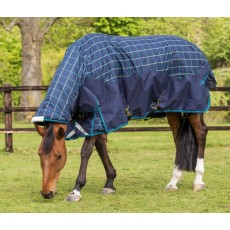 Mark Todd (Clearance) Heavyweight Combo Turnout Rug Plaid (Navy, Jade & Beige)
