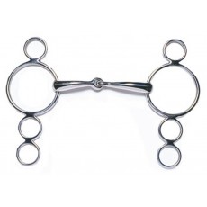 JP Korsteel Stainless Steel Jointed 3 Ring Dutch Gag Bit