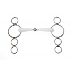 Korsteel Flexi Jointed 3 Ring Dutch Gag Bit (Ivory)