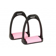 Korsteel Polymer Stirrup Irons With Coloured Treads (Pink)