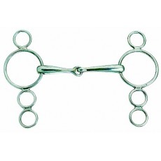 Korsteel Stainless Steel Jointed 3 Ring Dutch Gag Bit