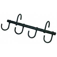 Roma 4 Hook Metal Tack Rack (Black)