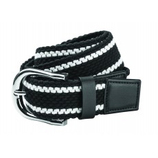 Dublin Adult's Stripe Webbing Belt (Black/White)