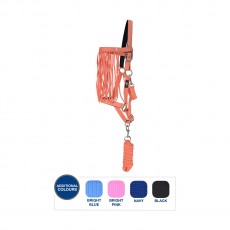 Hy Head Collar, Lead Rope & Fly Veil Set (Bright Pink)