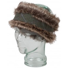 Hoggs of Fife Ladies Albany Faux Fur/Lambswool Tweed Headband (Green)