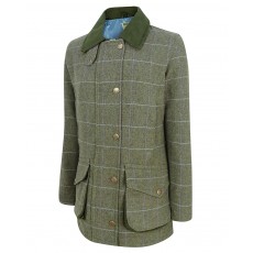 Hoggs of Fife Ladies Albany Lambswool Waterproof Shooting Coat (Green)