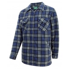 Hoggs of Fife Men's Caithness Polar Fleece Workshirt (Navy/Grey Check)