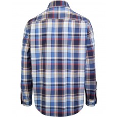 Hoggs of Fife Men's Luthrie Long Sleeve Plaid Shirt (Blue/White Check)