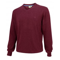 Hoggs of Fife Men's Stirling Cotton Pullover (Burgundy)