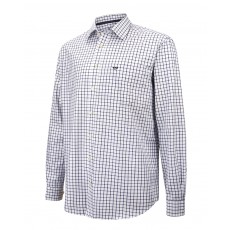 Hoggs of Fife Men's Turnberry Twill Cotton Shirt (White/Navy Check) Hoggs of Fife Men's Turnberry Twill Cotton Shirt (White/Navy Check)