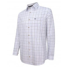 Hoggs of Fife Men's Viscount Premier Tattersall Shirt (White/Navy Check)