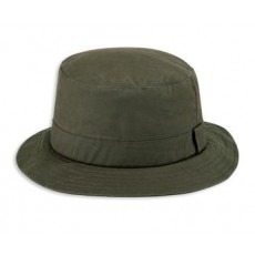 Hoggs of Fife Men's Waxed Bush Hat (Dark Olive)