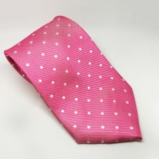 Equetech Polka Dot Show Tie (Fuchsia/White)