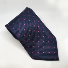 Equetech Polka Dot Show Tie (Navy/Cerise)