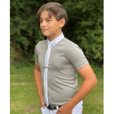 Mark Todd Boy's Short Sleeved Competition Shirt (Light Grey/White)