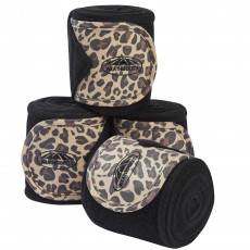 Weatherbeeta Leopard Fleece Bandage 4 Pack (Brown Leopard Print)