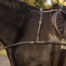 Mark Todd (Clearance) 4-Point Breastplate (Black/Brass Fittings)