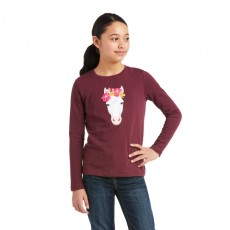 Ariat Youth Flower Crown Long Sleeve T-Shirt (Windsor Wine) Ariat Youth Flower Crown Long Sleeve T-Shirt (Windsor Wine)
