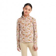 Ariat Youth Lowell 2.0 1/4 Zip Long Sleeve Baselayer (Sea Salt Floral)