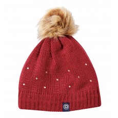 Dublin Ladies Sparkle Bobble Beanie (Deep Crimson Red)