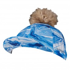 Weatherbeeta Hat Silk (Blue Swirl Marble Print)