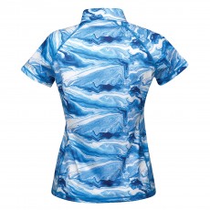 Weatherbeeta Women's Ruby Printed Top - Short Sleeve (Blue Swirl Marble Print)